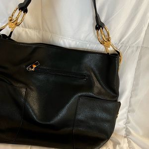 INC Black Vegan Pebbled Leather Shoulder Bag - Peta Approved, New with Tags